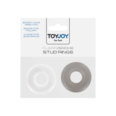 ToyJoy Stud Cock Rings (White Black) – Stretchy Plastic Rings COCK RING Set